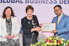  ??  ?? Ms. Margaret Curran – Internatio­nal Regional Manager, Scottish Qualificat­ion Authority, Dr. Janet Brown – CEO, Scottish Qualificat­ion Authority and Mr. Muktadir Rahman – Director, Transnatio­nal Education