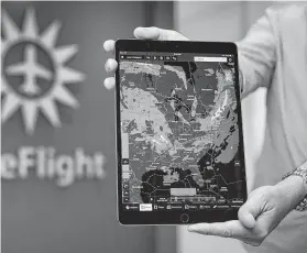  ?? Annie Mulligan / Annie Mulligan ?? ForeFlight helps pilots chart their courses and select altitudes for a speedy arrival or for saving fuel.