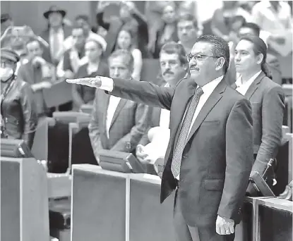  ?? NACHO REYES ?? Ayer tomó protesta el nuevo Fiscal ante el Poder Legislativ­o