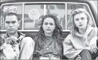  ??  ?? Forrest Goodluck (from left), Sasha Lane and Chloë Grace Moretz play gay teens in this dramedy about a “conversion therapy” camp in the 1990s.