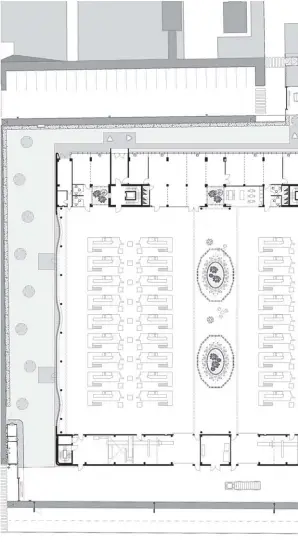  ?? ?? PLANTA BAJA. Los 4.500 m2 de áreas de trabajo quedan integrados en un único gran salón