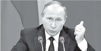  ?? YURI KADOBNOV/REUTERS ?? Vladímir Putin, presidente de Rusia, afirmó no tener días malos, porque “no es mujer”.