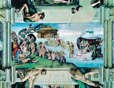  ?? ARXIU ?? Escena que Miguel Ángel va dedicar al diluvi universal a la Capella Sixtina Francesco Pecoraro La vida en tiempo de paz