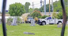  ?? [JORDAN GREEN/ THE OKAHOMAN] ?? Workers with the City of Tulsa excavate a potential mass grave site Wednesday at Oaklawn Cemetery.