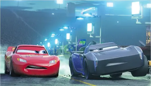  ?? DISNEY / PIXAR ?? In Disney/Pixar’s Cars 3, a sleek, new generation of racers hits the track, including front-runner Jackson Storm, who threatens Lightning McQueen’s championsh­ip status and forces him to rethink his strategy.