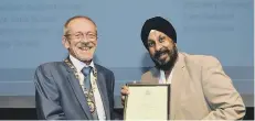  ??  ?? Community Involvemen­t Award recipient Del Singh
