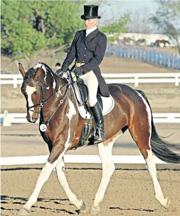  ??  ?? Philippa Humphreys competing in the dressage phase of a three-day event on the horse from which she suffered a fatal fall