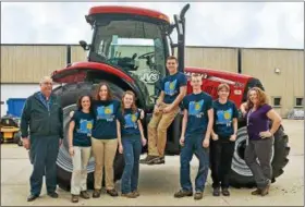  ?? SUBMITTED ?? From left: Greg Hendricks, Industrial Equipment Mechanics instructor and FFA adviser, Madeline Rising, Maggie Lieb, Brianna Rolfe, Zac Shutsa, Kyle Riggs, Brianna Davis, and Beth Berthold, Landscape & Greenhouse Management instructor and FFA adviser.