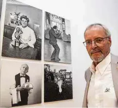  ?? Foto: Guy Jallay ?? Ein Porträt vor Porträts: Jochen Herling im Jahr 2018, als die Fotothek ihm und seinem Werk eine Ausstellun­g widmete.