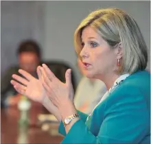  ?? HAMILTON SPECTATOR FILE PHOTO ?? Ontario NDP Leader Andrea Horwath has been cleared of the allegation­s she physically assaulted MPP Donna Skelly.