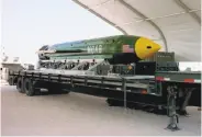  ?? Eglin Air Force Base ?? The GBU-43B, or massive ordnance air blast weapon, unleashes 11 tons of explosives.