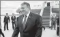  ?? ANDREW HARNIK / ASSOCIATED PRESS ?? Mike Pompeo, US secretary of state, arrives at Sunan Internatio­nal Airport in Pyongyang on Friday.