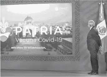  ??  ?? En la mañanera se presentaro­n los avances de la vacuna de origen mexicano. •