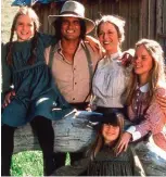  ??  ?? Homely: Pa, Ma and the Ingalls girls in TV’s Little House On The Prairie