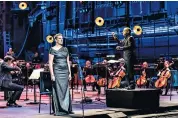  ??  ?? Fervent: mezzosopra­no Sarah Connolly with conductor Mark Wiggleswor­th and English National Opera at the London Coliseum
Available to view on iplayer now