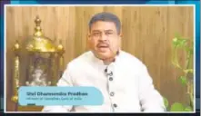  ??  ?? Union education minister Dharmendra Pradhan speaks at the conclave.