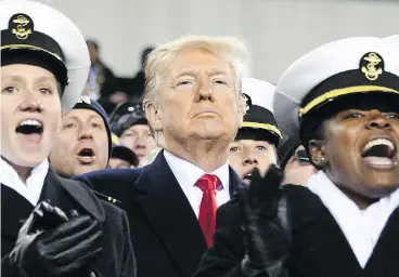  ?? JIM WATSON / AFP / GETTY IMAGES ?? U.S. President Donald Trump, pictured at the annual Army-Navy football game in Philadelph­ia, Pa., on Saturday, is facing further scrutiny as Democrats prepare to control the House of Representa­tives in January.
