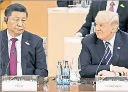  ??  ?? Dream on, Xi: President Trump with his Chinese counterpar­t at the G-20.