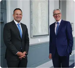  ??  ?? Eddie Cullen (right), Managing Director, Commercial Banking, Ulster Bank, with Tánaiste Leo Varadkar