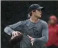  ?? JAE C. HONG — THE ASSOCIATED PRESS ?? Sam Darnold throws during USC pro day on March 21 in Los Angeles. Browns officials and owner Jimmy Haslam attended the workout.