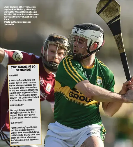  ??  ?? MAIN MAN It hastobe Daniel Collins and we say that not simply because we areaKerry newspaper, but because he gave a masterclas­s of play as a sweeper. Other Kerry players really impressed – Seán Weir, Jack Goulding and Jordan Conway – but Collins stood...