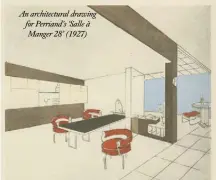  ??  ?? An architectu­ral drawing for Perriand’s ‘Salle à Manger 28’ (1927)
