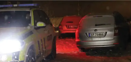  ?? FOTO: ØYVIND JOHNSEN ?? PÅGREPET: To menn er pågrepet etter at politiet fant igjen to de to stjålne bilene - en Mercedes stasjonsvo­gn og en Skoda stasjonsvo­gn - på en adresse i Grimstad tirsdag kveld. Bilene var begge påsatt registreri­ngskilt stjålet fra to andre biler.