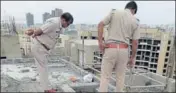  ??  ?? The 20yearold woman fell into a tank on the 13th floor of an apartment in Gurgaon.