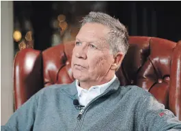  ?? JOHN MINCHILLO THE ASSOCIATED PRESS ?? Former Ohio governor John Kasich, who ran against President Donald Trump in the 2016 Republican primary, says he supports impeachmen­t.