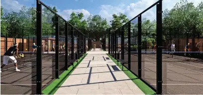  ?? ?? ●●An artist’s impression of the padel courts at Mottram Hall Hotel