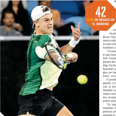  ?? ?? La ausencia de
Holger Rune en la Serie Copa Davis abre posibilida­des de triunfo a México.