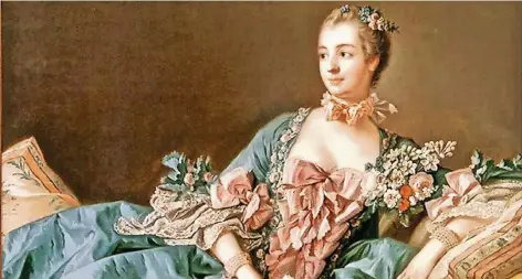  ??  ?? Machtbewus­st, gebildet, verschwend­ungssüchti­g: Madame Pompadour. Gemälde (Ausschnitt) von Francois Boucher.