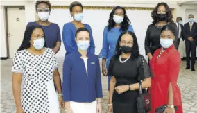  ?? (photo: garfield robinson) ?? Female senators pose for a photo during Tuesday’s opening of Parliament.