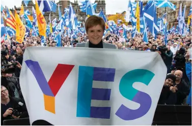  ?? ?? Nicola Sturgeon says Scotland is being held back