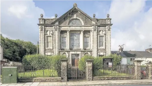  ??  ?? Bethania Chapel in Maesteg is on the shortlist of Sacred Wales’ 50 of Wales’ favourite church or chapels as voted by the public