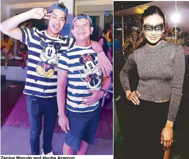  ??  ?? Zanjoe Marudo and Hyubs Azarcon as Mickey and Minnie Maxine Medina as a masked girl