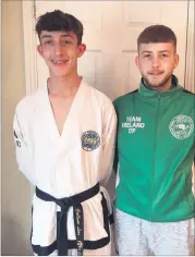  ?? ?? Rathcormac's Callum Lees and Dylan O'Leary who will be competing with Team Ireland at the IFT Taekwon-do World Championsh­ips in July.