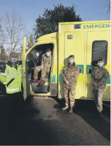  ??  ?? Military personnel will work alongside ambulance staff