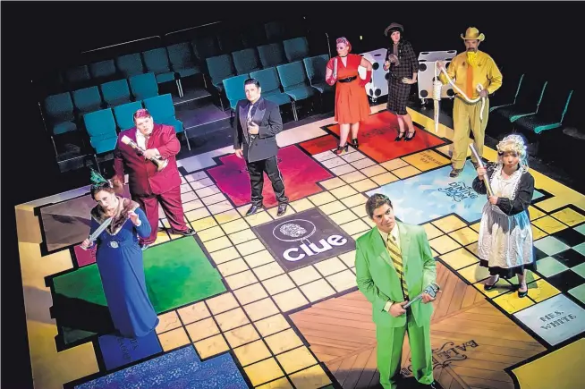  ??  ?? The cast of “Clue The Musical,” being staged by Musical Theatre Southwest.