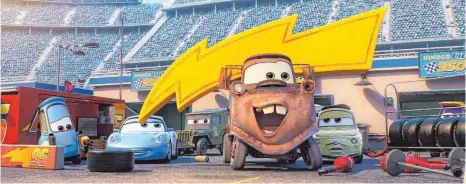  ?? FOTO: PIXAR ?? Die sprechende­n Autos sind in die Jahre gekommen – und geben sich dennoch nicht geschlagen.