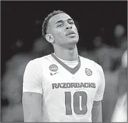  ?? NWA Democrat-Gazette ?? Arkansas freshman forward Daniel Gafford was held to 7 points, 5 rebounds and 3 blocked shots in 21 minutes Friday against Butler.