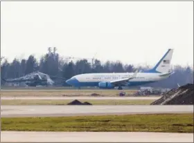  ??  ?? The plane carrying US Secretary of State Rex Tillerson lands at Moscow’s Vnukovo airport, Russia, Tuesday.