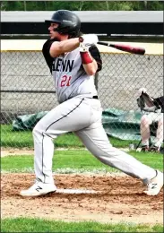  ?? PILOT PHOTO/RON HARAMIA ?? Glenn’s Nathan Marshman had the only RBI for the Falcons during their 2-1 loss to St. Joe Monday.