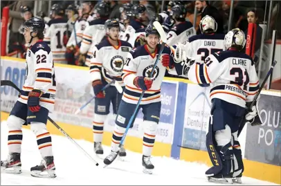  ?? ?? Special to Okanagan Newspaper Group
Members of the Vernon Vipers were all smiles this weekend after clinching a BCHL playoff berth.