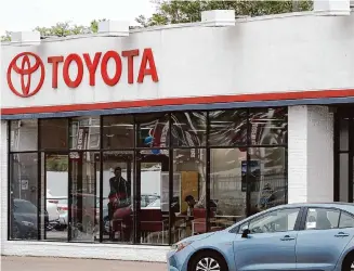  ?? John J. Kim/Chicago Tribune ?? Toyota deliveries rose more than 20% in the first quarter, buoyed by the compact Corolla sedan and RAV4 crossover.
