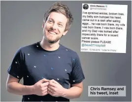  ??  ?? Chris Ramsey and his tweet, inset