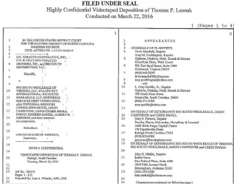  ??  ?? Transcripc­ión de la declaració­n judicial de Thomas Lesnak hecha en 2016 ante una corte de Carolina del Norte, en los Estados Unidos. El documento tiene 93 páginas.