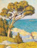  ??  ?? Mary Bradish Titocomb (1858-1927), Monterey cypress coastal. Oil on canvas laid to board, 15½ x 12 in. Courtesy John Moran Auctioneer­s. Estimate: $4/6,000