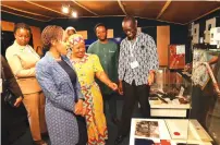  ?? ?? First Lady Dr Auxillia Mnangagwa and her Botswana counterpar­t Mrs Neo Jane Masisi on a tour of the Museum of African Liberation on Thursday