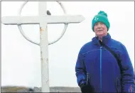  ?? (Pic: Joe Prendergas­t) ?? Kilbehenny’s Pat McGrath at the cross on Galtymore after his Climb with Charlie last Saturday.